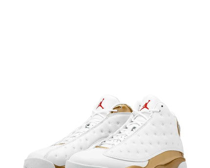 Men's Nike Air Jordan 13 Retro White Gold Shoes