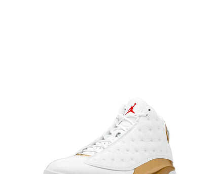 Men's Nike Air Jordan 13 Retro White Gold Shoes