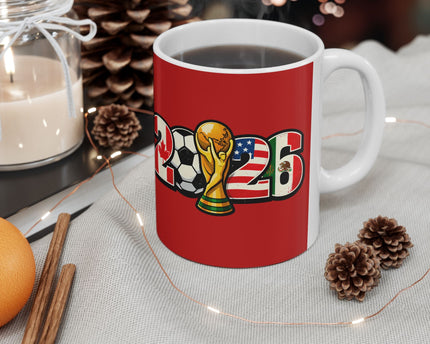 Spain World Cup 2026 Mug, Red Ceramic Coffee Cup, Spain Flag, Soccer Fan Gift