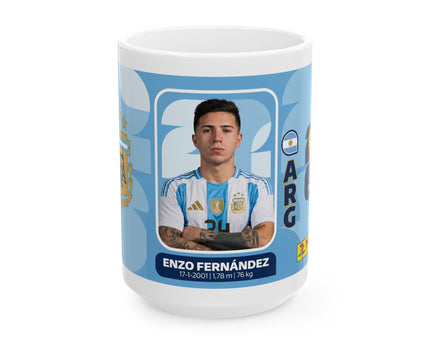 Argentina Soccer Player Enzo Fernández Ceramic Mug —  Fan Gift, World Cup 2026