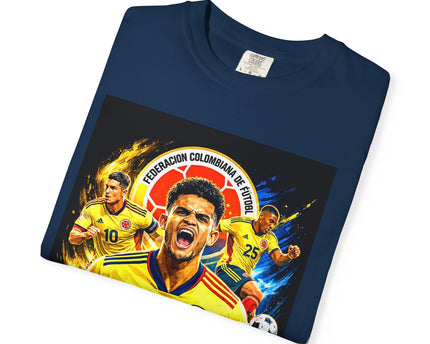 Colombia Seleccion Soccer Player Poster T-Shirt, 2026 World Cup Back Logo,Colombia Flag