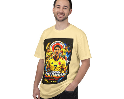 Colombia Seleccion Soccer Player Poster T-Shirt, 2026 World Cup Back Logo,Colombia Flag