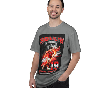 Austrian Soccer Player 19 T-Shirt, 2026 World Cup Back Trophy Design, Austria Flag