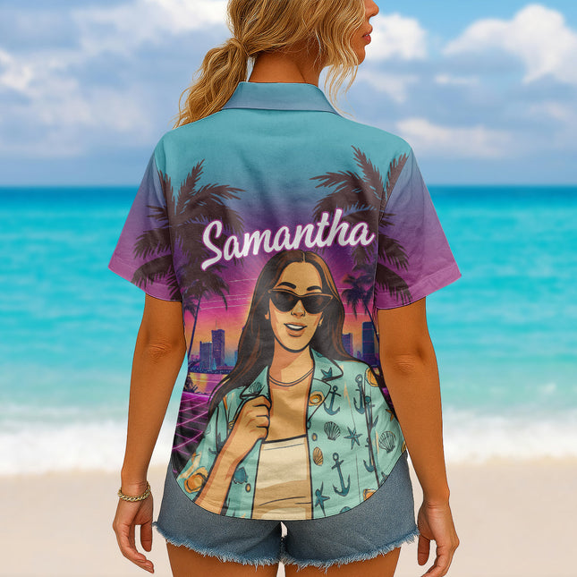 Custom Photo Sunset Pop - Personalized Customized Hawaiian shirt