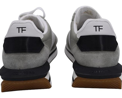 Men's Tom Ford James Mixed Media Low Top Grey Sneakers