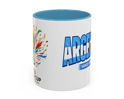 Argentina Vamos Argentina Mug , Accent Coffee Mug, Flag Text Design