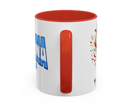 Argentina Vamos Argentina Mug , Accent Coffee Mug, Flag Text Design