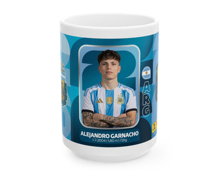 Argentina Soccer Player Alejandro Garnacho Ceramic Mug — Coffee Cup, World Cup 2026