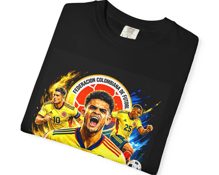 Colombia Seleccion Soccer Player Poster T-Shirt, 2026 World Cup Back Logo,Colombia Flag