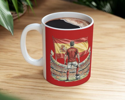 Spain World Cup 2026 Mug, Red Ceramic Coffee Cup, Spain Flag, Soccer Fan Gift