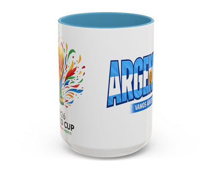 Argentina Vamos Argentina Mug , Accent Coffee Mug, Flag Text Design