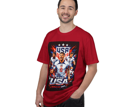 USA Soccer Players Team USA T-Shirt, 2026 World Cup Back Trophy Design, USA Flag