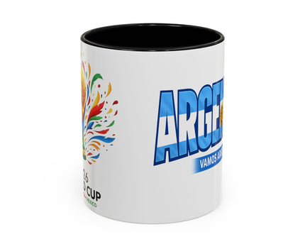 Argentina Vamos Argentina Mug , Accent Coffee Mug, Flag Text Design