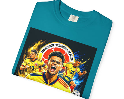Colombia Seleccion Soccer Player Poster T-Shirt, 2026 World Cup Back Logo,Colombia Flag