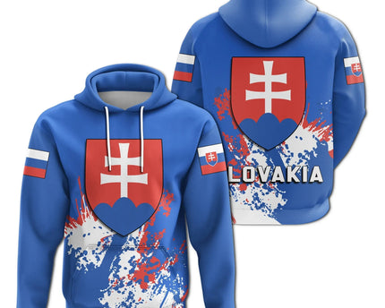 Slovakia Hoodie Coat Of Arms Spaint Style