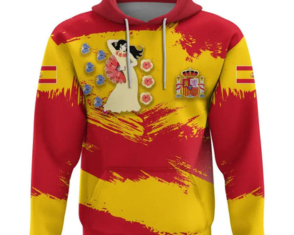 Spain Hoodie Spain Flag Brush