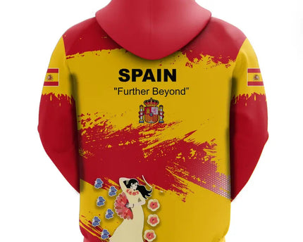 Spain Hoodie Spain Flag Brush
