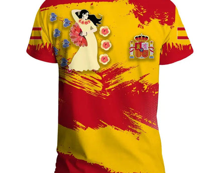 Spain T Shirt Spain Flag Brush