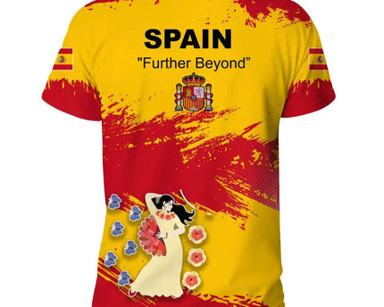 Spain T Shirt Spain Flag Brush
