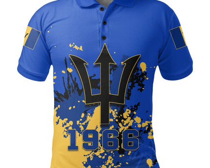 Barbados Polo Shirt Coat Of Arms Spaint Style