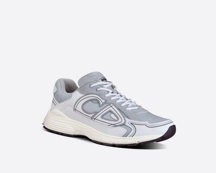 Men's Dior x Stone Island B30 Gray Mesh and White Sneakers