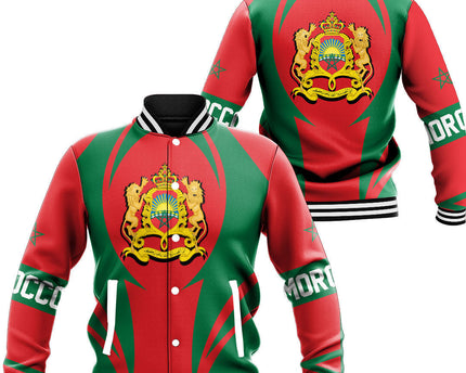 Morocco Action Flag Baseball Jacket Unisex