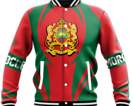 Morocco Action Flag Baseball Jacket Unisex