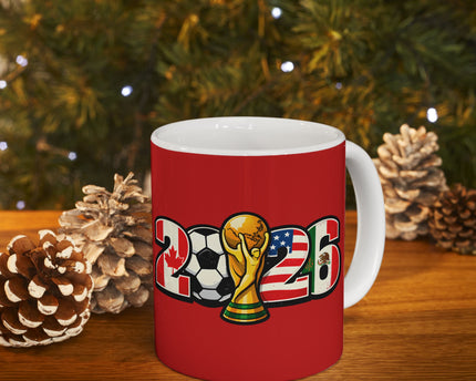 Spain World Cup 2026 Mug, Red Ceramic Coffee Cup, Spain Flag, Soccer Fan Gift