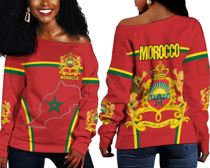 Morocco Active Flag Off Shoulder Sweatshirt