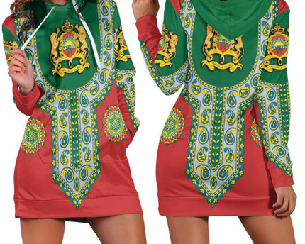 Morocco Dashiki Hoodie Dress