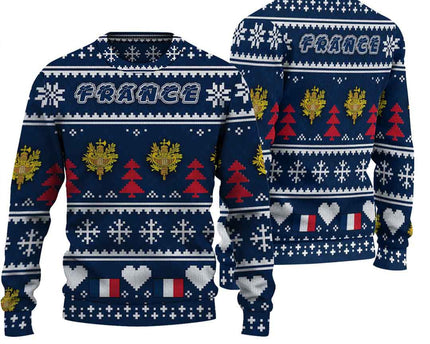 Wonder Print Shop Ugly Sweater France Christmas Knitted