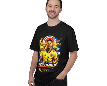 Colombia Seleccion Soccer Player Poster T-Shirt, 2026 World Cup Back Logo,Colombia Flag