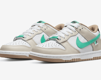 Men's Dunk Low Split Seam White Tan Mint Shoes