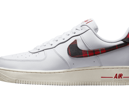 Men's Air Force 1 Low Plaid White University Red Shoes
