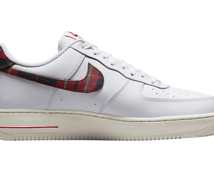 Men's Air Force 1 Low Plaid White University Red Shoes