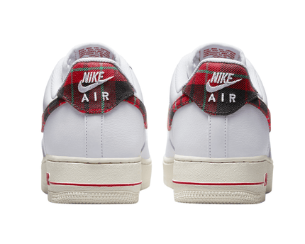 Men's Air Force 1 Low Plaid White University Red Shoes