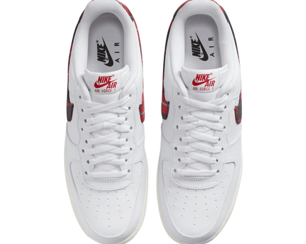 Men's Air Force 1 Low Plaid White University Red Shoes