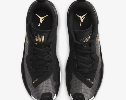 Men's Jordan One Take 4 Black Metallic Gold Shoes