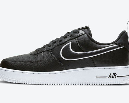 Men's Air Force 1 Low Velcro Patches and Oversized Heel Tabs Black Shoes