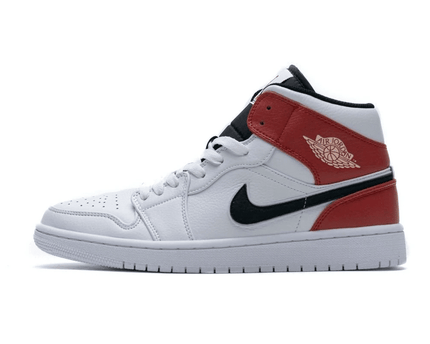 Men's Air Jordan 1 Mid White Black Gym Red Shoes