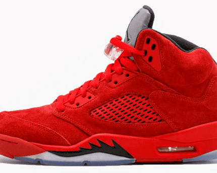 Men's Air Jordan 5 Retro Red Suede Shoes