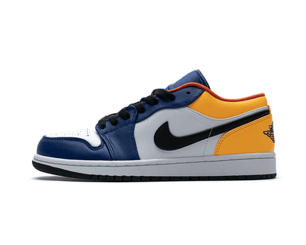 Men's Air Jordan 1 Low Blue Yellow Orange Shoes