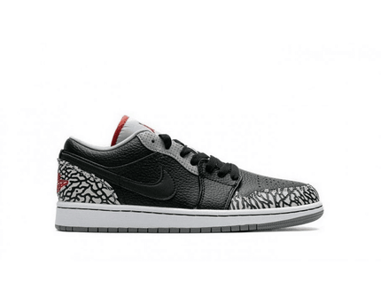 Men's Air Jordan 1 Low Black Cement Shoes