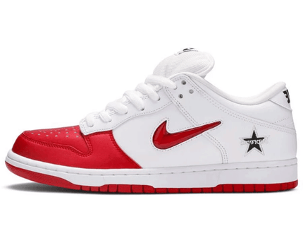 Men's SB Dunk Low x Supreme Red White Shoes