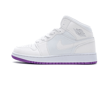 Men's Air Jordan 1 Mid White Fuchsia Blast Shoes