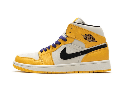Men's Air Jordan 1 Mid Lakers Shoes