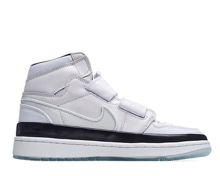 Men's Air Jordan 1 Double High Strap White Black Line Shoes