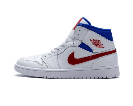 Men's Air Jordan 1 Mid SE White Blue Red Shoes