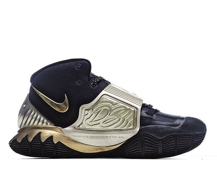 Men's Kyrie 6 Black Metallic Gold Shoes