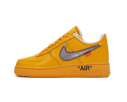 Men's Off White x Air Force 1 Low University Gold Shoes